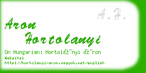 aron hortolanyi business card